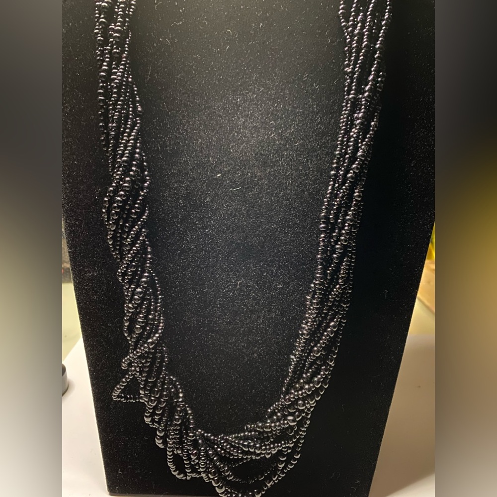Vintage Jewelry Black Glass beads